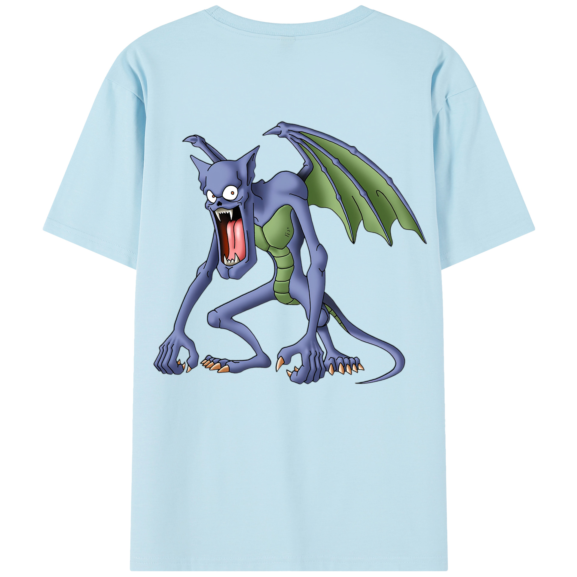 （画像用） ドラゴンクエスト Doragon Kuesuto Dragon Quest 綿100％半袖Tシャツ（背面プリント）